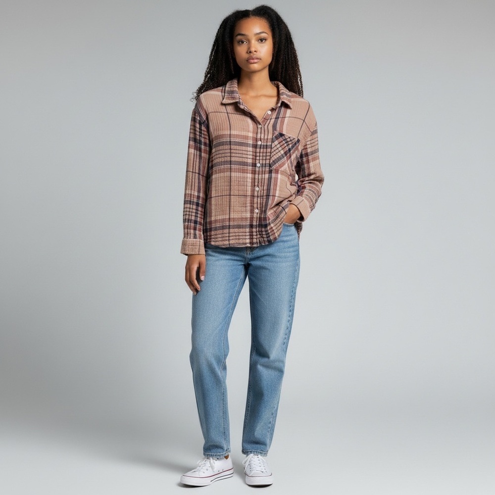 Aerie - Neutral Colours Flannel - Size Medium